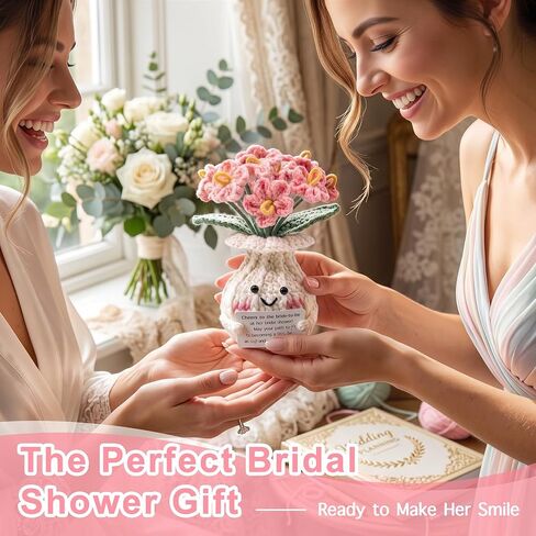 Cute Bridal Shower Gifts for Bride to Be, Crochet Knitted Flowers in Saudi Arabia