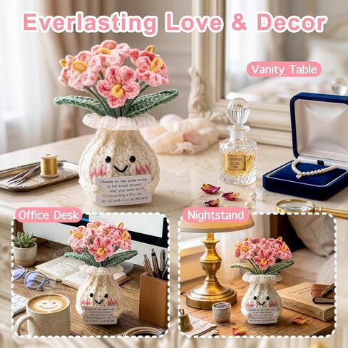 Cute Bridal Shower Gifts for Bride to Be, Crochet Knitted Flowers in Saudi Arabia