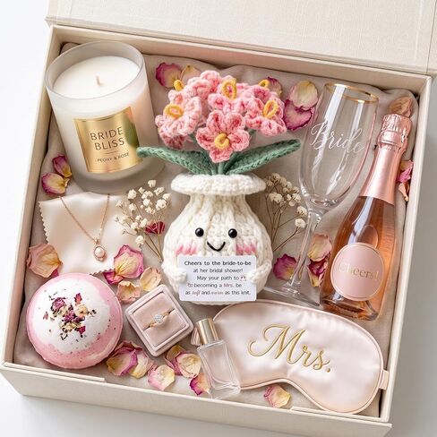 Cute Bridal Shower Gifts for Bride to Be, Crochet Knitted Flowers in Saudi Arabia