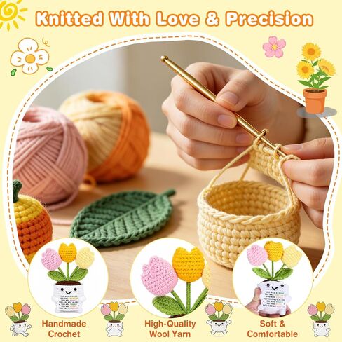 Get Well Gifts for Women After Surgery, Emotional Support Tulip Crochet in Kuwait