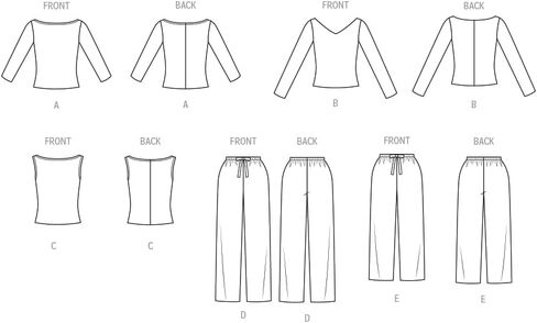 New Look N6829 Women's Pants in Two Lengths & Knit Tops Sewing Pattern, Sizes XS-XL in Kuwait