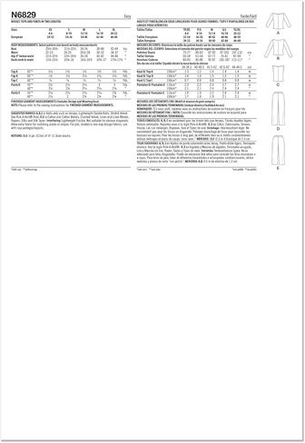 New Look N6829 Women's Pants in Two Lengths & Knit Tops Sewing Pattern, Sizes XS-XL in Kuwait