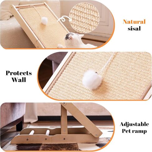 CHEERHOME PETS Sisal Cat Scratcher Ramp Adjustable L Shape Scratching Post in Kuwait