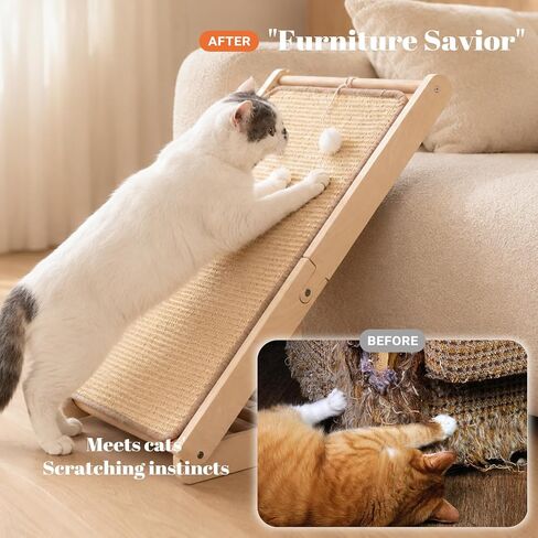 CHEERHOME PETS Sisal Cat Scratcher Ramp Adjustable L Shape Scratching Post in Kuwait