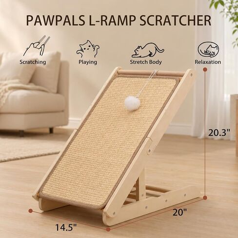CHEERHOME PETS Sisal Cat Scratcher Ramp Adjustable L Shape Scratching Post in Kuwait
