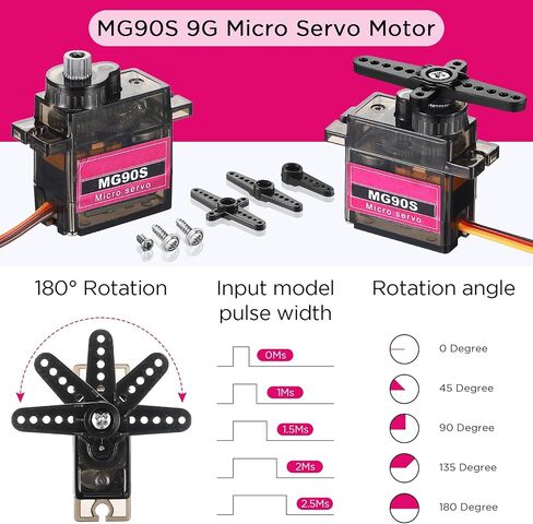 Hanaive 16 Pcs 9g Micro Servo Motor Mini Servo Motors Rc Kit in Kuwait