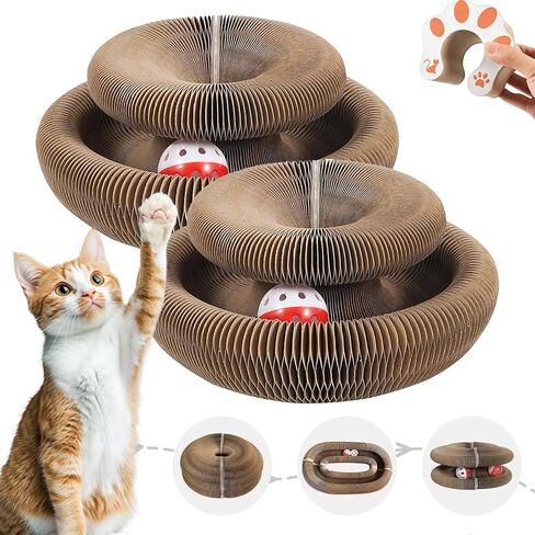 SREBAY Cat Toy Interactive, Accordion Kitty Wheel Exerciser in Kuwait