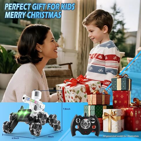 Godboat Robot Dog - ألعاب ذكية للأطفال مع موسيقى وعيون LED، سيارة RC بتردد 2.4 جيجا هرتز، 8 عجلات، 9+ حركات واقعية وإطلاق النار على الماء، للأعمار 3 4 5 6 7 8 سنوات للأولاد والبنات هدايا عيد الميلاد وأعياد الميلاد 2026 in Kuwait