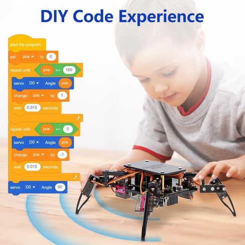 ACEBOTT Science Kits Spider Robot Building Kit STEM Crawling Robot Gifts for Kids Boys Ages 8-12 Girls, Scientific Coding Robotic Technic Creative DIY Toys for Birthday in Kuwait