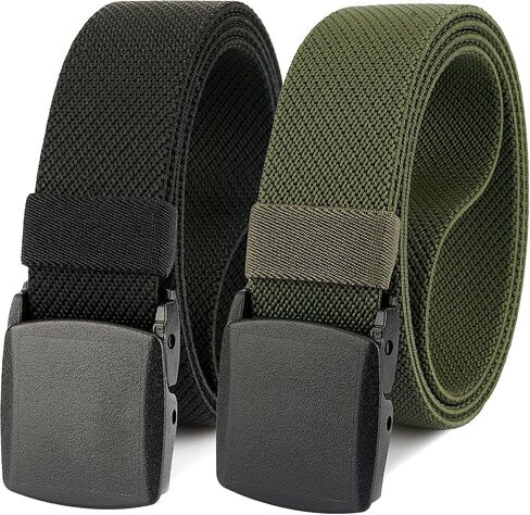 2-Pack Elastic Stretch Belt, Men’s All Size No Metal Nylon Tactical Hiking Belt in Saudi Arabia