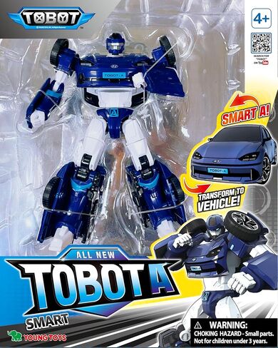 NEW TOBOT, SMART TOBOT A, Youngtoys Transforming Collectible Vehicle to Robot, Heroes Animation Character Toys for Kids 4 and up Transform Toys Cars, Medium Size 6-inch in Kuwait