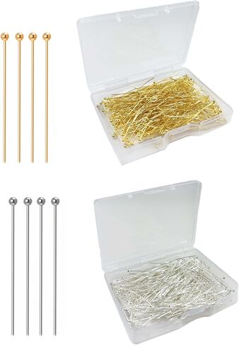 Hot 300 Pcs 1.6 Inch 304 Stainless Steel Open Eye Pins Headpins for Jewelry Necklace Making, (Silver) in Kuwait