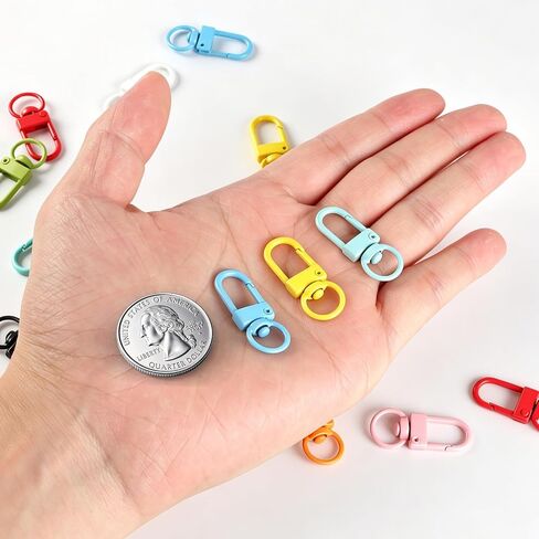 Phinus Keychain Clips 70P, Swivel Snap Lobster Claw Keychain Clasps, 15 Color Key Chain Hooks for DIY, Bag Charm, Purse Accessories, Craft Making Supplies in Kuwait