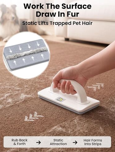 ORDORA Reusable Pet Hair Remover Brush for Furniture, Dog & Cat Fur in Kuwait