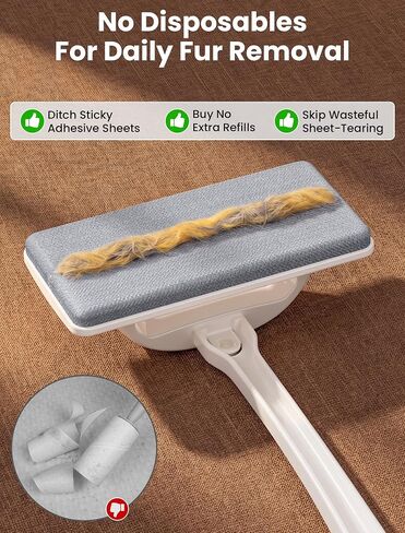 ORDORA Reusable Pet Hair Remover Brush for Furniture, Dog & Cat Fur in Kuwait