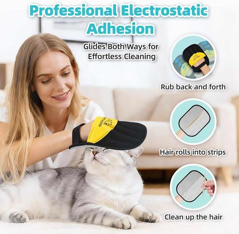 Pet Hair Removal Glove, Electrostatic Pet Hair Remover for Dogs & Cats in Kuwait