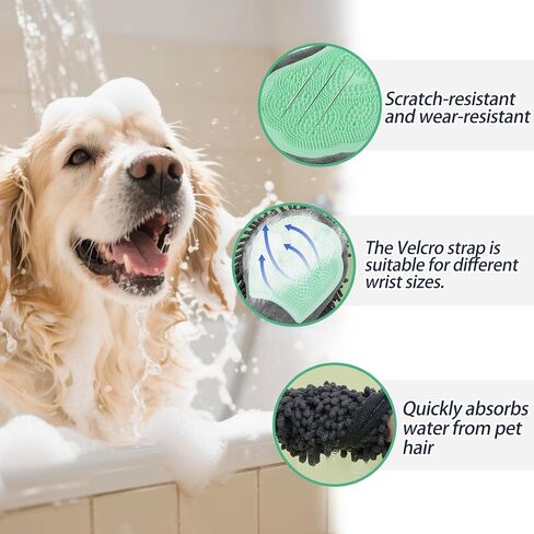 Green Double-Sided Dog Bath Glove Dog Washing Glove for Dogs&Cats in Kuwait