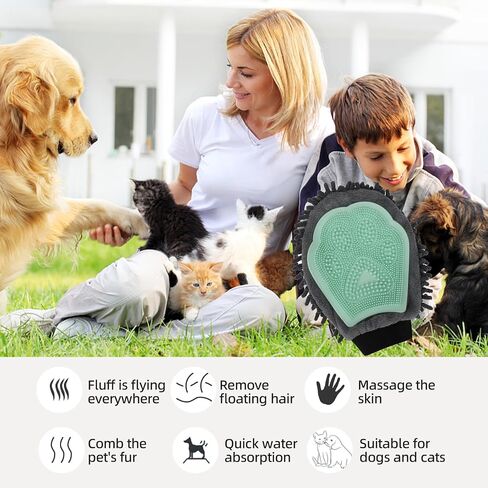Green Double-Sided Dog Bath Glove Dog Washing Glove for Dogs&Cats in Kuwait