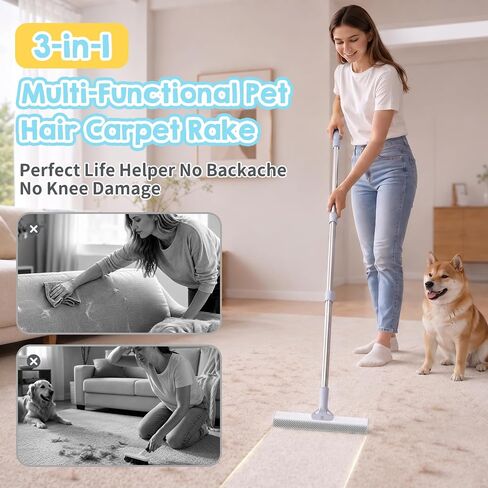 Carpet Rake for Pet Hair Removal Tool, Reusable Pet Hair Remover Broom in Kuwait