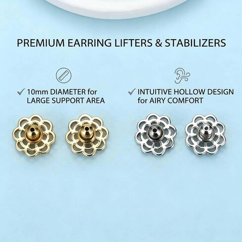 4PCS Flower Earring Backs for Droopy Ears,Heavy Earrings in Kuwait