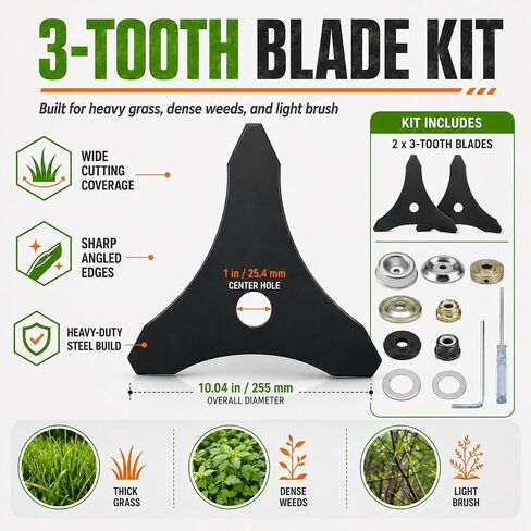 3-Tooth Brush Cutter Blade Kit for STIHL FS 80 in Kuwait