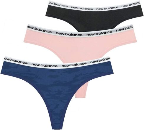 New Balance Women's Premium Performance Thong with Logo Printed Elastic Waistband, 3 or 6 Pack in Kuwait