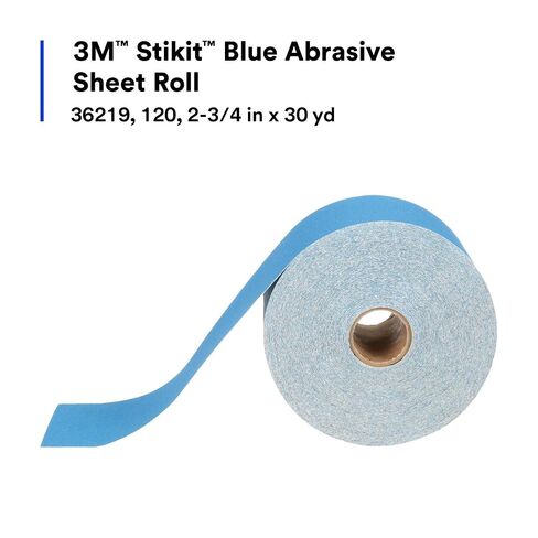 3M Stikit Blue Abrasive Sheet Roll, 36219, 120, 2-3/4 in x 30 yd in Kuwait
