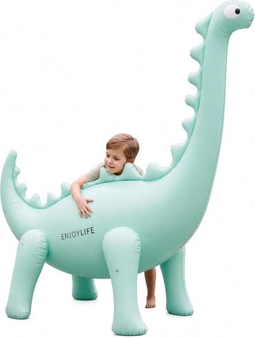 Inflatable Dinosaur Sprinkler for Kids, 6.5FT Giant Brachiosaurus Water Spray Toy with 16.5FT Hose – Thickened PVC, Outdoor Backyard Summer Splash Toy for Toddlers Ages 3-12 in Kuwait