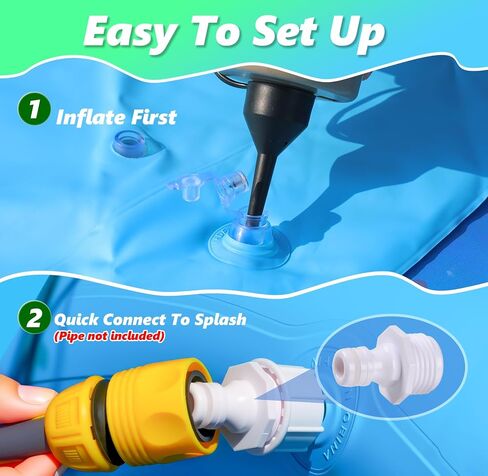 Splash Pad Sprinkler for Kids & Dog, 75" Round Sea World Splash Pad for Kids Ages 2+, Thicken Outdoor Water Toy Play Mat for Children, Backyard Inflatable Sprinkler Shallow Pool Fountain Pad in Kuwait