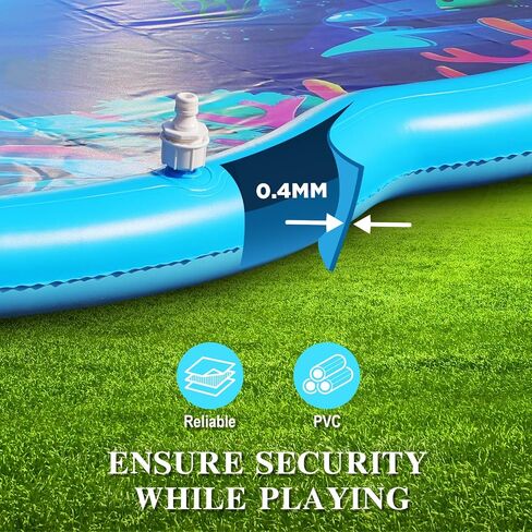 Splash Pad Sprinkler for Kids & Dog, 75" Round Sea World Splash Pad for Kids Ages 2+, Thicken Outdoor Water Toy Play Mat for Children, Backyard Inflatable Sprinkler Shallow Pool Fountain Pad in Kuwait