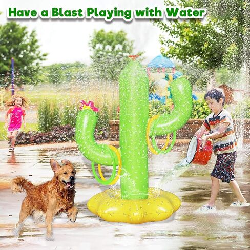 Sprinkler for Kids Outdoor Water Toy: Inflatable Cactus Toddler Sprinkler in Kuwait