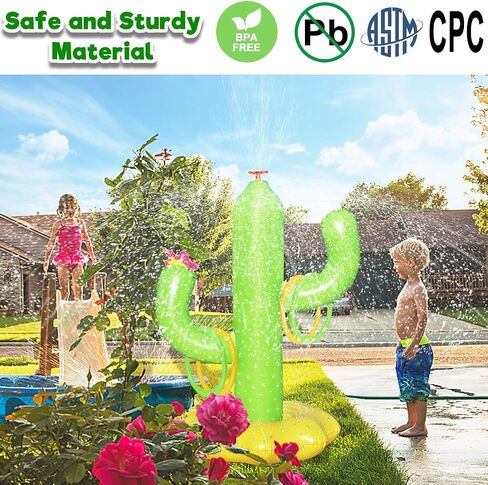 Sprinkler for Kids Outdoor Water Toy: Inflatable Cactus Toddler Sprinkler in Kuwait