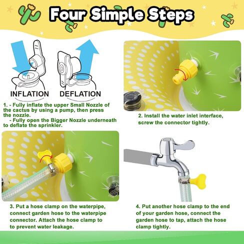 Sprinkler for Kids Outdoor Water Toy: Inflatable Cactus Toddler Sprinkler in Kuwait