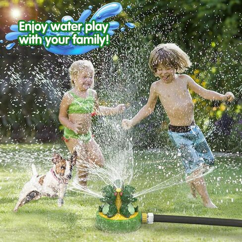 Dinosaur Water Sprinkler for Kids 4+, 360° Rotating Outdoor Water Play Toys in Kuwait
