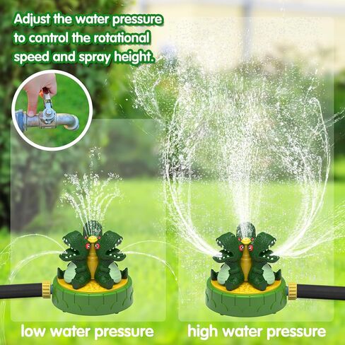 Dinosaur Water Sprinkler for Kids 4+, 360° Rotating Outdoor Water Play Toys in Kuwait