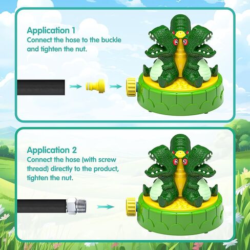 Dinosaur Water Sprinkler for Kids 4+, 360° Rotating Outdoor Water Play Toys in Kuwait