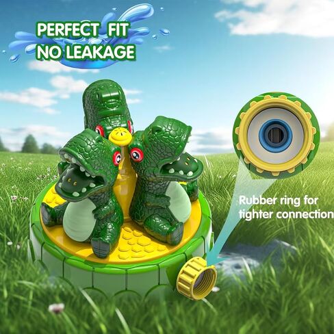 Dinosaur Water Sprinkler for Kids 4+, 360° Rotating Outdoor Water Play Toys in Kuwait