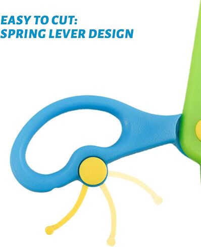 4 Pcs Plastic Safety Scissors, Dual-Colour Preschool Training Scissors, Children Safety Learning Scissor Spring Scissor for Toddler Arts and Paper Craft Supplies in Kuwait