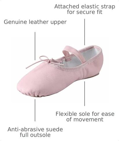 Linodes Genuine Leather Ballet Shoes/Ballet Slippers/Dance Shoes for Women and Girls in Kuwait