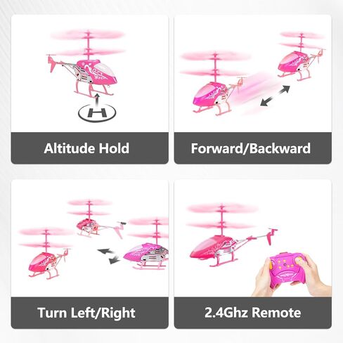 Remote Control Helicopter, Pink Rc Helicopter Toys for Kids Girls Ages 8+ in Saudi Arabia