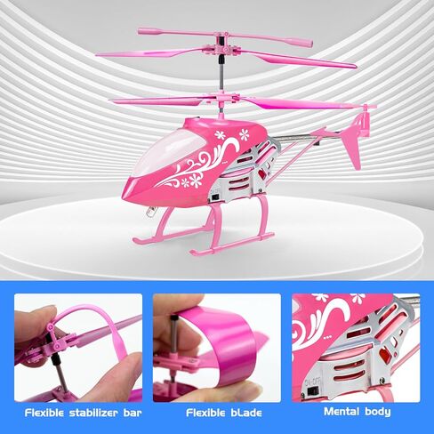 Remote Control Helicopter, Pink Rc Helicopter Toys for Kids Girls Ages 8+ in Saudi Arabia