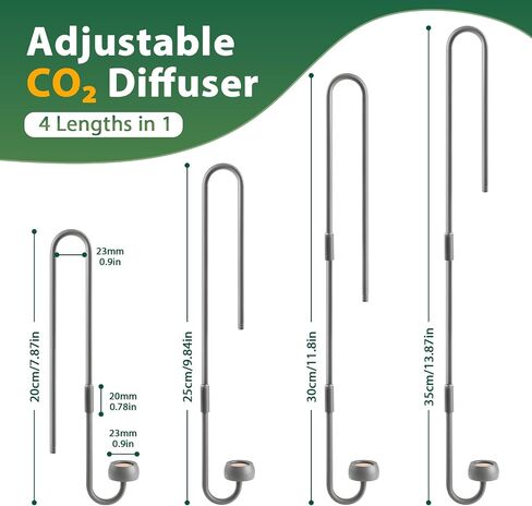 DIY Stainless Steel CO2 Difusser Atomizer, Adjustable Length (20-35 cm) in Kuwait