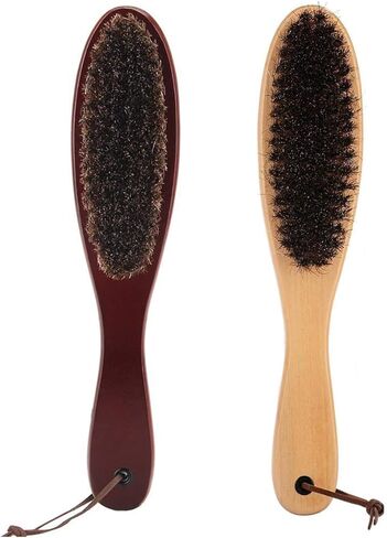 Clothes Brush Garment Brush Lint Remover Brush with Genuine Soft Horsehair and Wooden Handle for Coat Men Suits Shoes Jacket Furniture Car Mat and Pet Hair (1-Pack(Walnut Wood)) in Kuwait