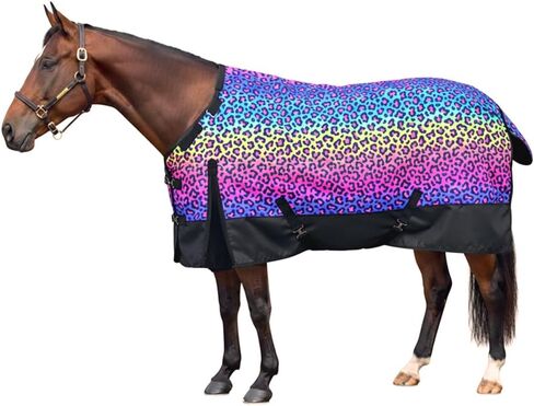 Neon Leopard 1200 Denier Heavyweight Waterproof Adjustable Neck Turnout Blanket in Kuwait