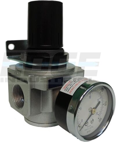 Heavy Duty in-LINE Compressed AIR Pressure Regulator for AIR Compressor, 7 to 215 PSI Adjustable, HIGH Flow Rate, Wall Bracket and Gauge Included (1/2" NPT, 130 CFM) in Kuwait