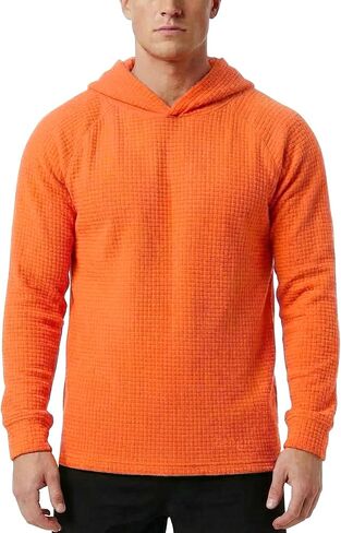 Zengjo Workout Hoodies for Men Lightweight Athletic Running Performance Pullover Hooded T-Shirts Long Sleeve Thermal Waffle in Kuwait