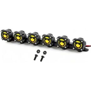 1/10 Scale RC Crawler Roof Light Bar,6 LEDs Spotlight, Bright Yellow Metal Lamp Kit for Axial SCX10 Traxxas TRX4 TRX6 D90 Redcat Gen8 RC Truck Off-Road Upgrades (Smiling face) in Kuwait