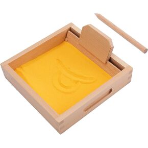 Montessori Letter Formation Sand Tray, Wooden Sand Trays with Pen for Kids Writing Letters and Numbers, Sensory Writing Practice for Preschool Classroom, Kindergarten Learning Tools in Kuwait