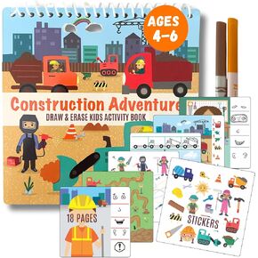 Totebook Kids Travel Activity Kit with Tethered Dry Erase Markers - Mess Free Car & Plane Activities for Toddlers Ages 4-6, Reusable Stickers, Mazes, Search and Find (Princess Theme) in Kuwait