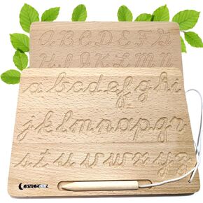 Cursive Montessori Alphabet Tracing Board | Alphabet Letters | ABC Tracing | Uppercase+Lowercase Reversible in Kuwait
